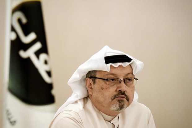 Nhà báo Saudi Arabia Jamal Khashoggi trong cuộc họp báo tại Manama, Bahrain, ngày 15-12-2014. (Ảnh: AFP/TTXVN)