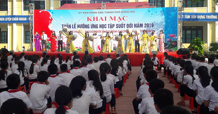 TP. Đồng Hới tổ chức khai mạc “Tuần lễ hưởng ứng học tập suốt đời” năm 2019 tại Trường THCS số 1 Đồng Sơn