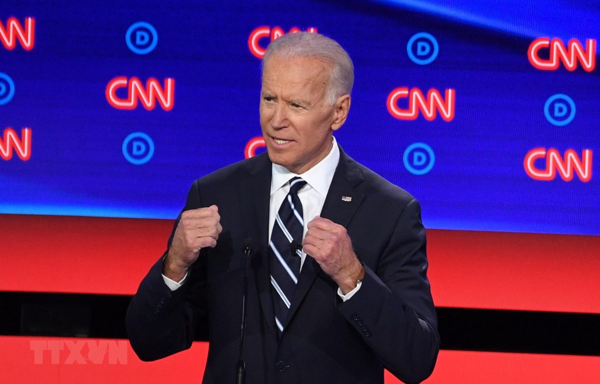 Cựu Phó Tổng thống Mỹ Joe Biden trong cuộc tranh luận trực tiếp với các ứng viên Tổng thống ở Detroit, Michigan ngày 31-7-2019. (Ảnh: AFP/TTXVN)
