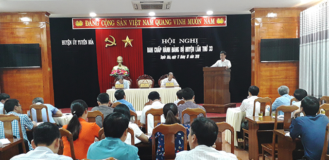 Hội nghị Ban Chấp hành Đảng bộ huyện Tuyên Hóa lần thứ 33.