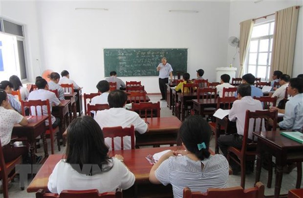 Lớp đào tạo tiếng dân tộc Chăm cho cán bộ, công chức, viên chức tỉnh Ninh Thuận. (Ảnh minh họa: Nguyễn Thành/TTXVN)