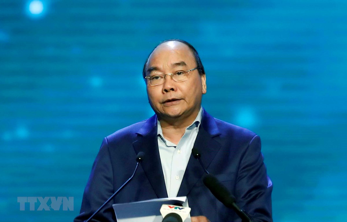 Thủ tướng Nguyễn Xuân Phúc phát biểu tại chương trình. (Ảnh: Thống Nhất/TTXVN)