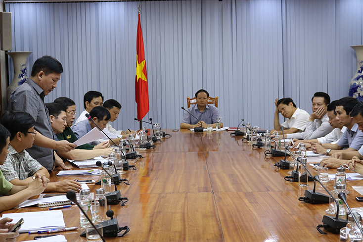 Đồng chí Lê Minh Ngân, Tỉnh Ủy viên, Phó Chủ tịch UBND tỉnh chủ trì cuộc họp.