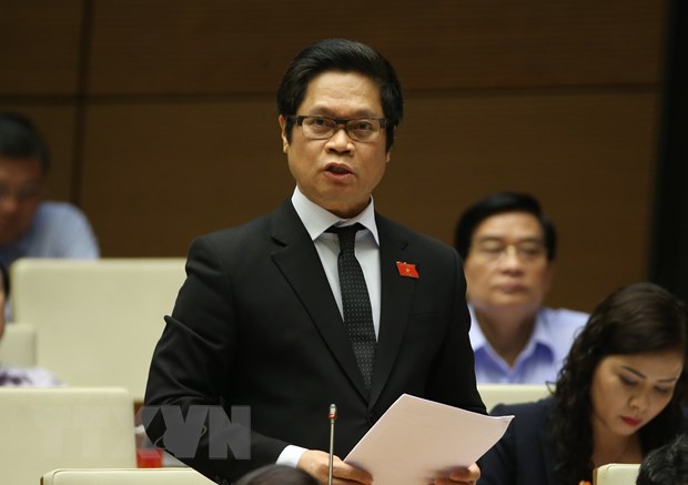 Hop Quoc hoi: Phan tich buc tranh kinh te-xa hoi tong quan nam 2019 hinh anh 1Đại biểu Quốc hội tỉnh Thái Bình Vũ Tiến Lộc phát biểu. (Ảnh: Dương Giang/TTXVN)