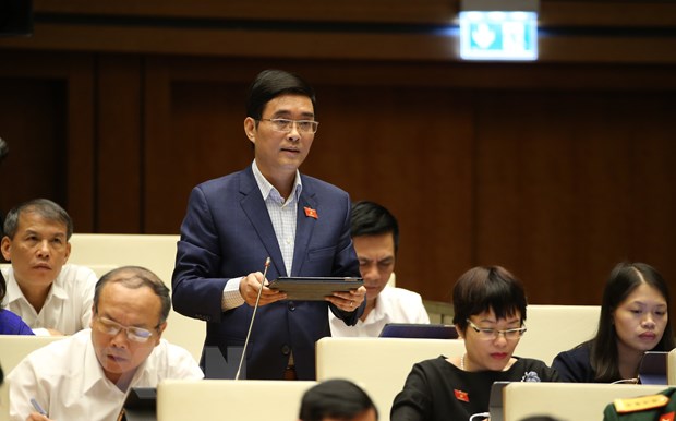 Hop Quoc hoi: Phan tich buc tranh kinh te-xa hoi tong quan nam 2019 hinh anh 3Đại biểu Quốc hội tỉnh Phú Thọ Hoàng Quang Hàm phát biểu. (Ảnh: Dương Giang/TTXVN)