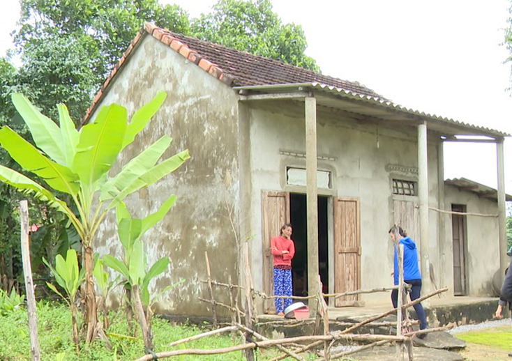 Ngôi nhà bà Hương, 65 tuôi, ở thôn 1 Phúc Đồng, xã Phúc Trạch, Bố Trạch.