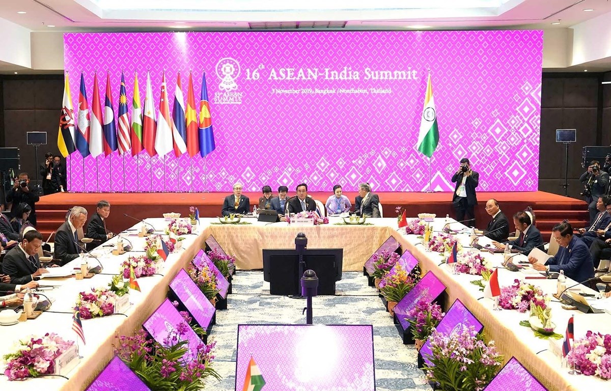 Quang cảnh Hội nghị Cấp cao ASEAN-Ấn Độ lần thứ 16. (Ảnh: Thống Nhất/TTXVN)