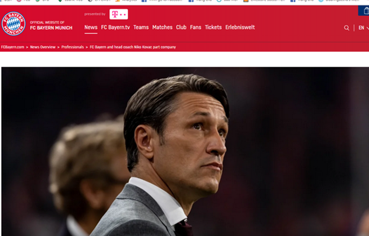 Website của Fc Bayern đăng tải tin  