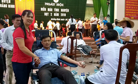 Phong trào hiến máu tình nguyện ở huyện Quảng Ninh ngày càng lan tỏa sâu rộng.