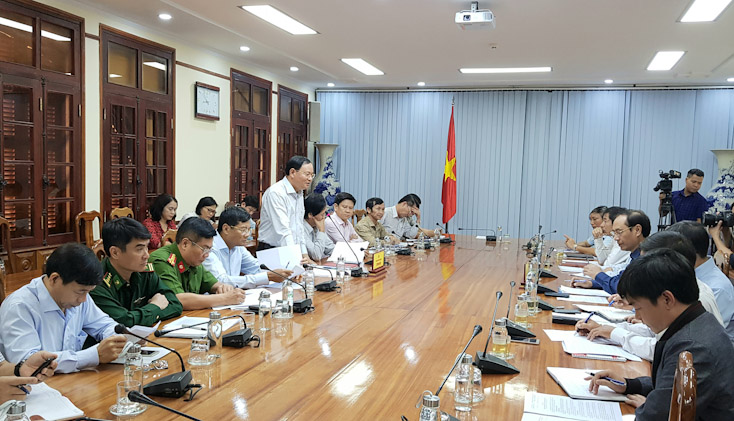 Đồng chí Lê Minh Ngân, Phó Chủ tịch UBND tỉnh phát biểu tại buổi làm việc.