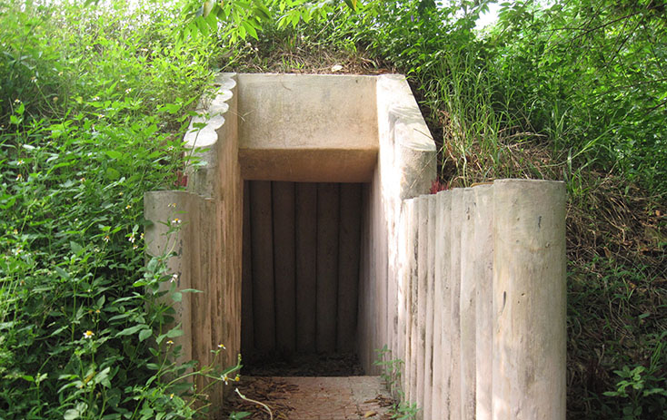  Hầm trú ẩn của cán bộ, chiến sỹ tại bến phà Long Đại II được phục dựng. 