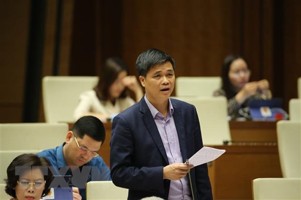 Đại biểu Quốc hội Thành phố Hà Nội Ngọ Duy Hiểu phát biểu ý kiến về dự án Luật sửa đổi, bổ sung một số điều của Luật Tổ chức Quốc hội. (Ảnh: Dương Giang/TTXVN)