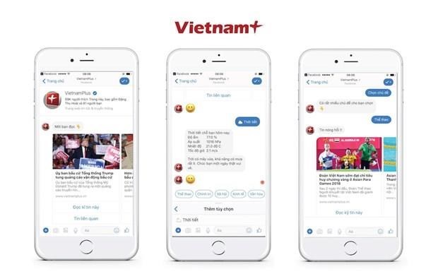 Ứng dụng chatbot tự động tương tác với độc giả của VietnamPlus. (Ảnh: Vietnam+)