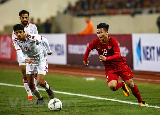 Tuyển Việt Nam hiện đứng đầu bảng G tại vòng loại hai World Cup 2022 khu vực châu Á sau khi đánh bại UAE. (Ảnh: Nguyên An)