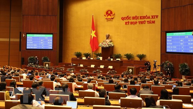 Quốc hội biểu quyết thông qua Bộ luật Lao động (sửa đổi). (Ảnh: Lâm Khánh/TTXVN)