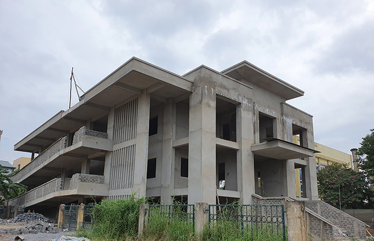 Phòng khám của Bệnh viện đa khoa thành phố Đồng Hới đang được xây mới.  