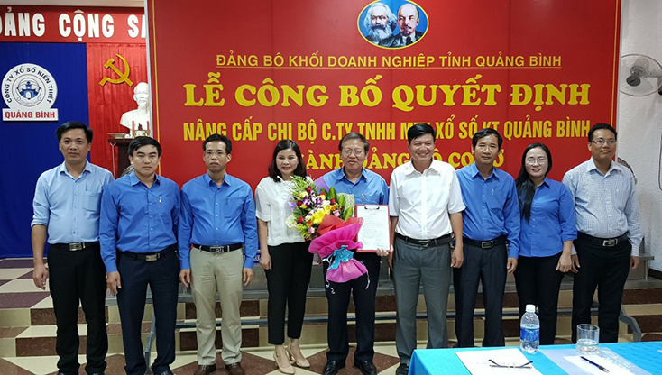 Lễ công bố quyết định nâng cấp Chi bộ lên Đảng bộ Công ty TNHH MTV XSKT Quảng Bình.
