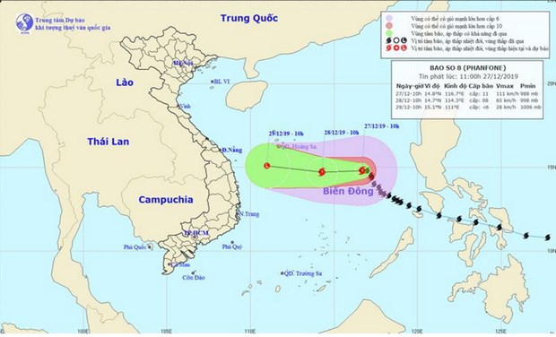 Đường đi của bão. (Nguồn: nchmf.gov)