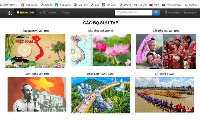 Giao diện trang chủ Cơ sở dữ liệu Việt Nam - Đất nước, con người. Ảnh: Bộ VHTT&DL