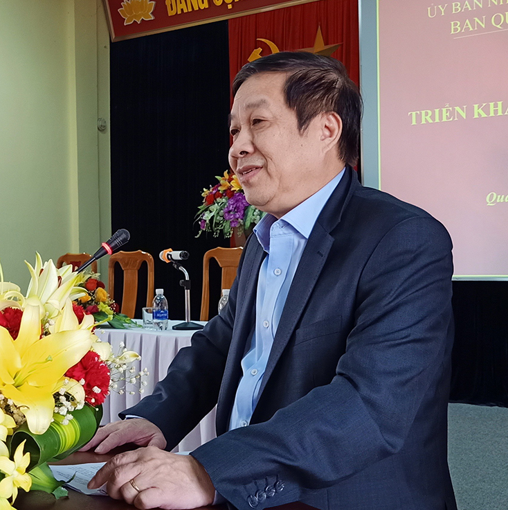 Đồng chí Nguyễn Xuân Quang, Phó Chủ tịch Thường trực UBND tỉnh phát biểu chỉ đạo tại hội nghị