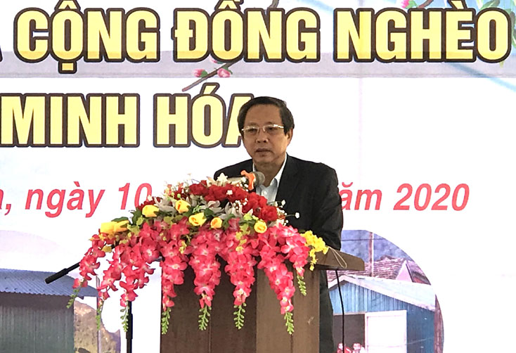 Đồng chí Bí thư Tỉnh ủy Hoàng Đăng Quang phát biểu tại lễ khánh thành