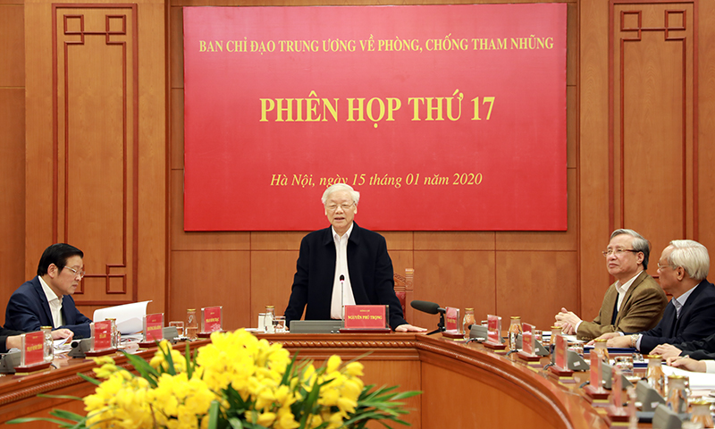 Tổng Bí thư, Chủ tịch nước Nguyễn Phú Trọng phát biểu kết luận phiên họp. 