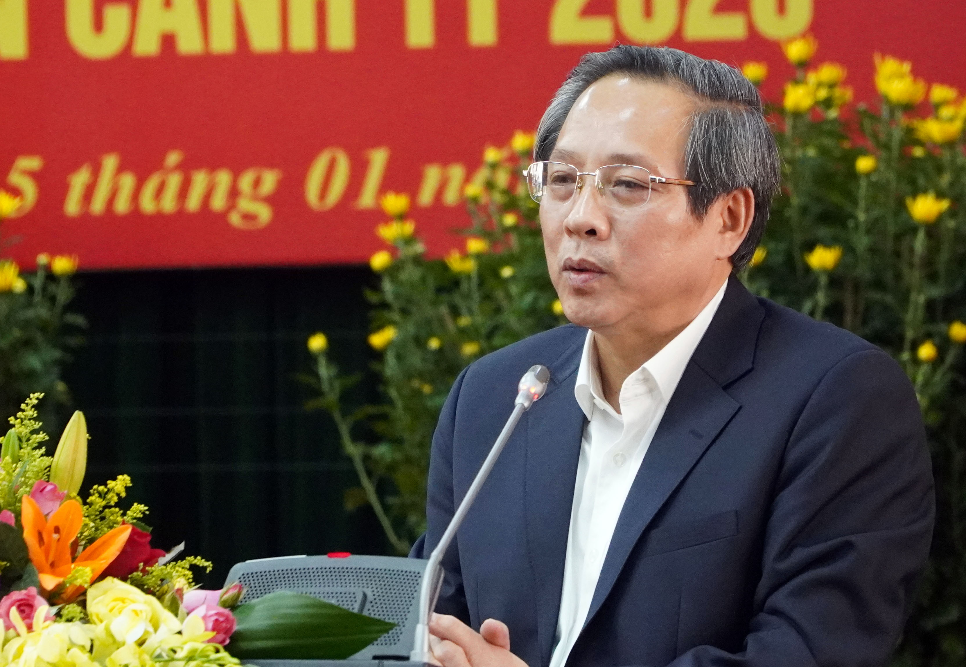 Đồng chí Bí thư Tỉnh ủy Hoàng Đăng Quang phát biểu tại buổi gặp mặt