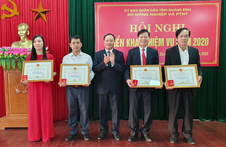 Đồng chí Phó Chủ tịch UBND tỉnh trao danh hiệu Chiến sỹ thi đua cấp tỉnh cho các cá nhân