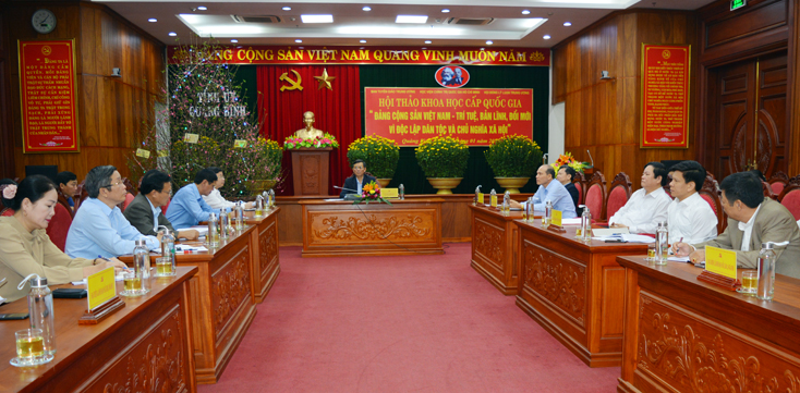 Các đại biểu tham dự hội thảo tại điểm cầu Quảng Bình