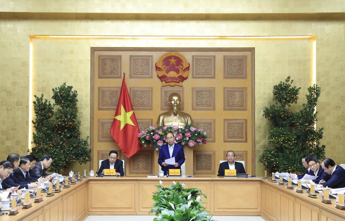 Thủ tướng Nguyễn Xuân Phúc, Trưởng Tiểu ban Kinh tế-Xã hội phát biểu. (Ảnh: Thống Nhất/TTXVN)