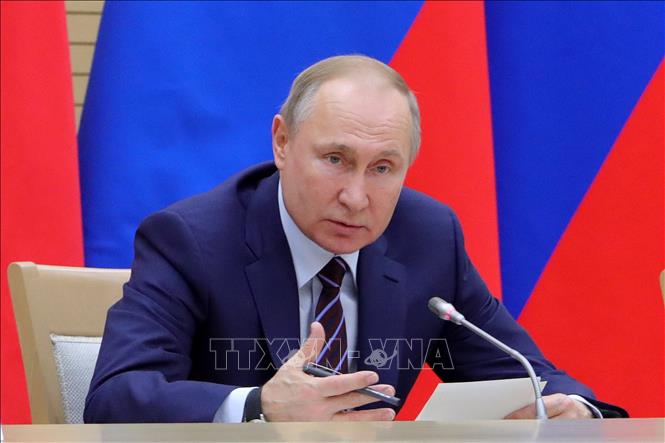  Tổng thống Nga Vladimir Putin trong bài phát biểu tại Moskva ngày 16-1-2020. Ảnh: AFP/TTXVN