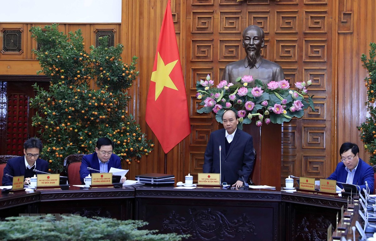  Thủ tướng Nguyễn Xuân Phúc phát biểu chỉ đạo. (Ảnh: Thống Nhất/TTXVN)