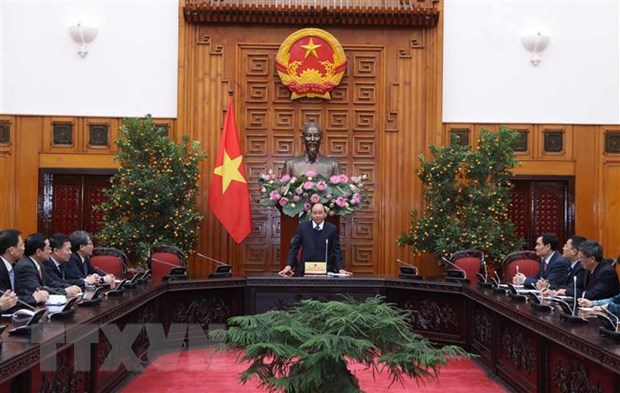 Thủ tướng Nguyễn Xuân Phúc tiếp các Đại sứ Việt Nam mới được bổ nhiệm. (Ảnh: Thống Nhất/TTXVN)