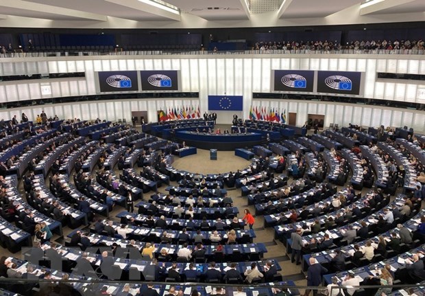 Quang cảnh phiên họp toàn thể tại Nghị viện châu Âu. (Ảnh: TTXVN phát)