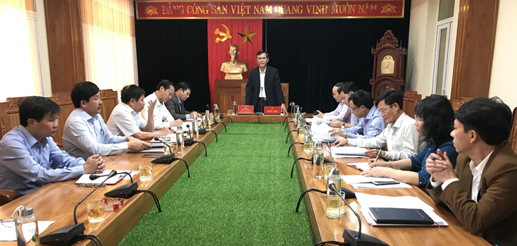 Đồng chí Phó Bí thư Thường trực Tỉnh ủy Trần Thắng phát biểu kết luận buổi làm việc 