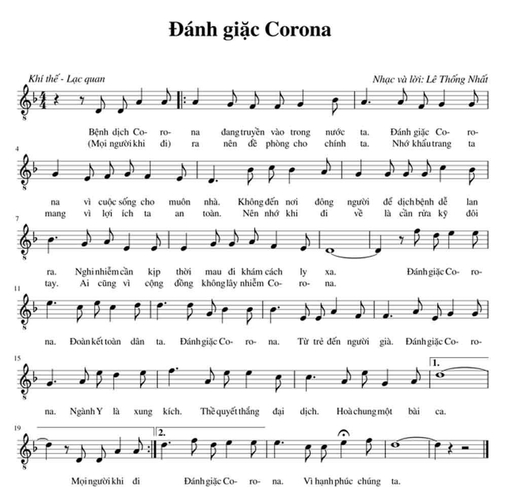 Bài hát “Đánh giặc Corona” của TS Lê Thống Nhất sáng tác chỉ sau vài ngày đã có hơn 2 triệu lượt người xem trên mạng xã hội.
