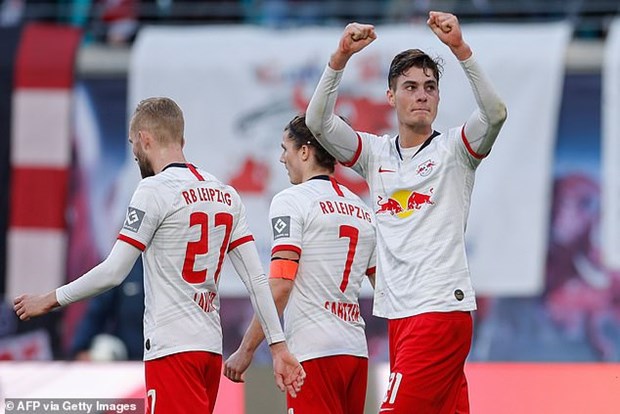 RB Leipzig tạm trở lại ngôi đầu Bundesliga. (Nguồn: Getty Images)
