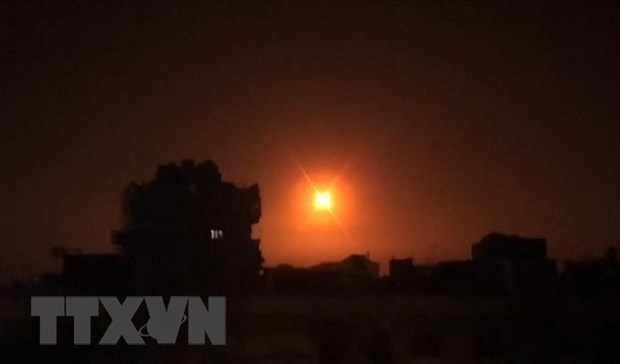  Israel tiến hành cuộc không kích tại địa điểm không xác định ở Syria ngày 6-2-2020. (Ảnh: AFP/TTXVN)