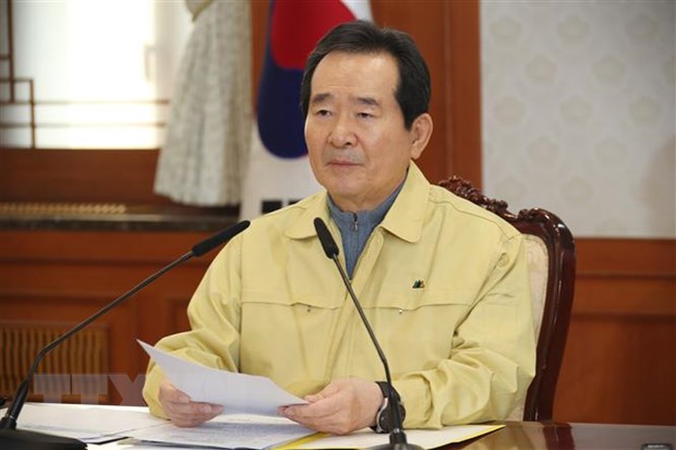  Thủ tướng Hàn Quốc Chung Sye-kyun tại cuộc họp ở Seoul. (Ảnh: YONHAP/TTXVN)