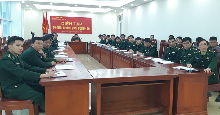 Toàn cảnh cuộc diễn tập trực tuyến tại Bộ Chỉ huy BĐBP Quảng Bình