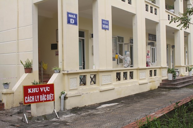 Khu vực cách ly tại Trung tâm Y tế huyện Hoa Lư, tỉnh Ninh Bình. (Ảnh: Thùy Dung/TTXVN)