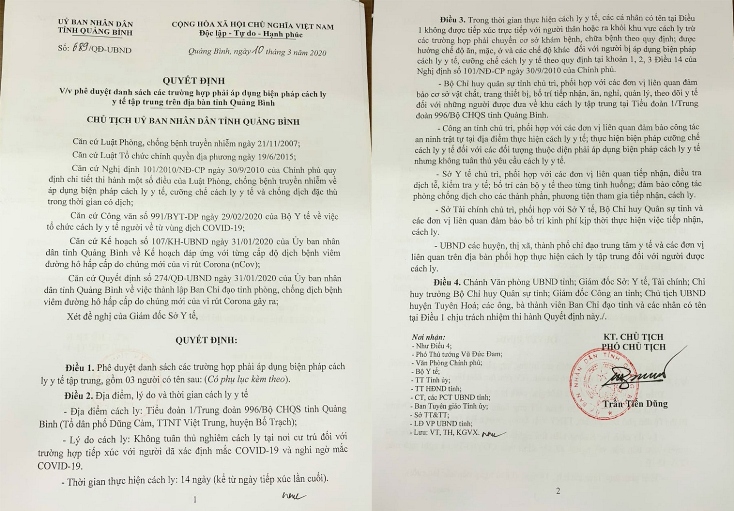 Quyết định số 689/QĐ-UBND về việc áp dụng biện pháp cách ly y tế tập trung đối với các trường hợp không tuân thủ nghiêm cách ly tại nơi cư trú đối với trường hợp tiếp xúc với người xác định mắc Covid-19 và nghi ngờ mắc Covid-19.