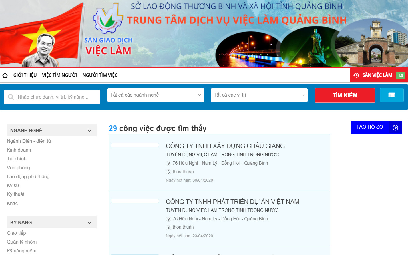 Trung tâm DVVL tỉnh thường xuyên cập nhật thông tin  