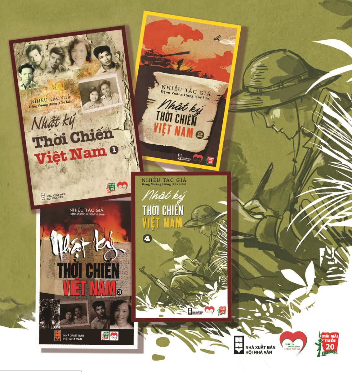   Bộ sách “Nhật ký thời chiến Việt Nam” của nhiều tác giả. Ảnh: NVCC