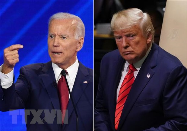 Tổng thống Mỹ Donald Trump (phải) và cựu Phó Tổng thống Mỹ Joe Biden (trái). (Nguồn: AFP/TTXVN)