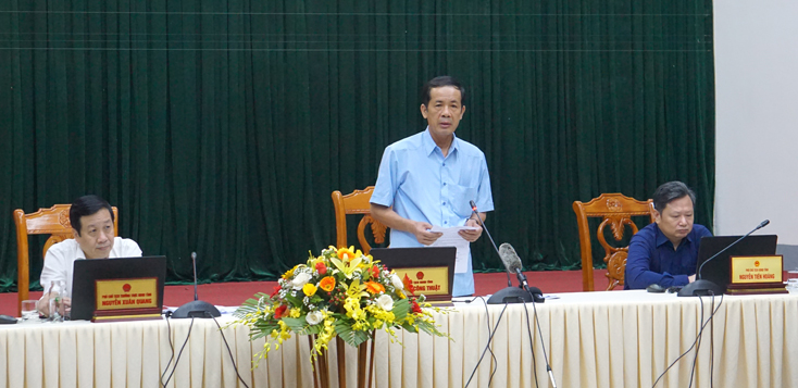 Đồng chí Trần Công Thuật, Chủ tịch UBND tỉnh phát biểu kết luận hội nghị.