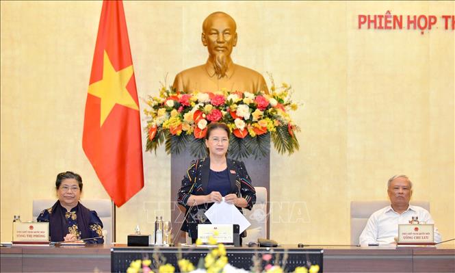 Chủ tịch Quốc hội Nguyễn Thị Kim Ngân phát biểu. Ảnh: Trọng Đức/TTXVN