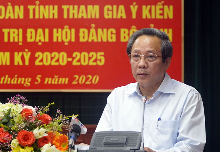 Đồng chí Bí thư Tỉnh ủy Hoàng Đăng Quang phát biểu tại hội nghị