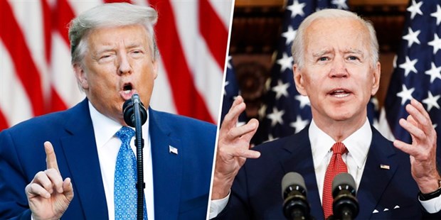 Tổng thống Mỹ Donald Trump và ứng cử viên tổng thống của đảng Dân chủ Joe Biden. (Nguồn: AP)