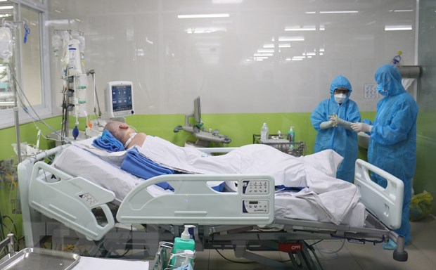 Bệnh nhân 91 sau khi được ngưng ECMO chiều 3-6. (Nguồn: TTXVN)